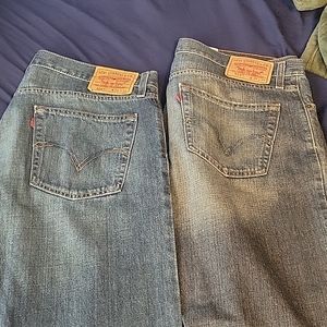 Mens Levis 514 Slim Straight Jeans 36/30 2 Pairs